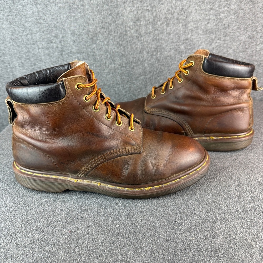 Vintage Dr. Martens Mens 10 6-Eyelet Leather Made in England Ankle Boots Lace Up